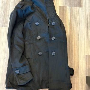 Women’s Black Trench Coat - Size Large - Never Worn - Perfect Condition